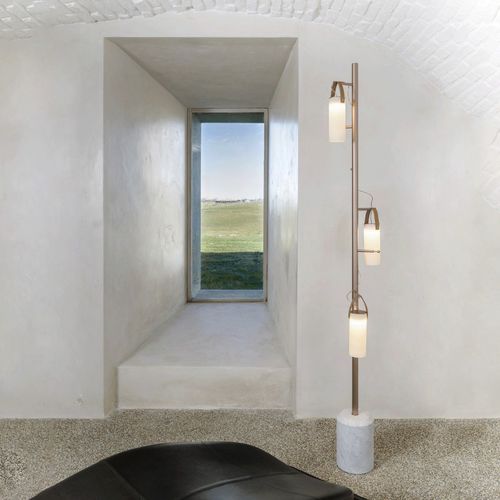 Stehleuchte - GALERIE LARGE - FontanaArte - Metall / Glas / Marmor