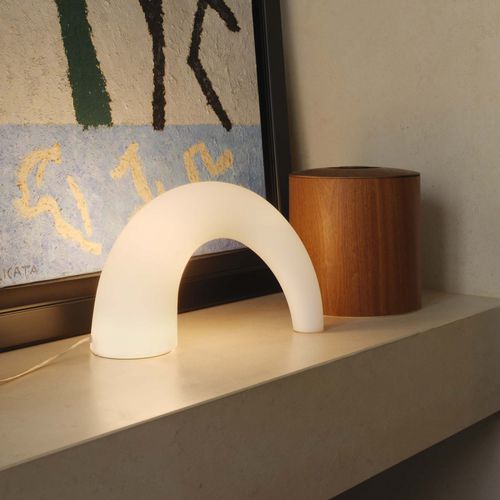 Tischlampe - THOR - FontanaArte - aus lackiertem Metall / geblasenes Glas / originelles Design