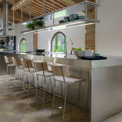 Hängendes Regalsystem - Arclinea - modern / Edelstahl / für Privatgebrauch