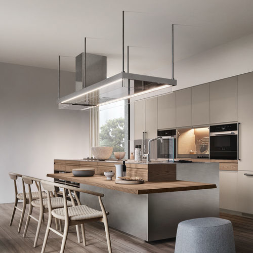 Moderne Küche - CONVIVIUM, BUILT-IN SNACK BAR - Arclinea - Eiche / Edelstahl / NTM Fenix®
