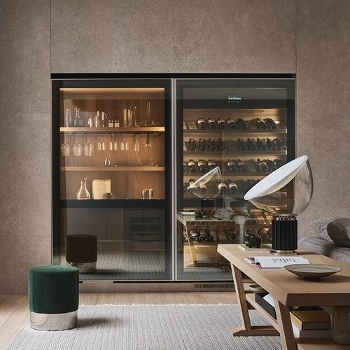 Multi-Temperatur-Weinkühlschrank - VINA EPICURE - Arclinea - Einbau / Holz / verglast