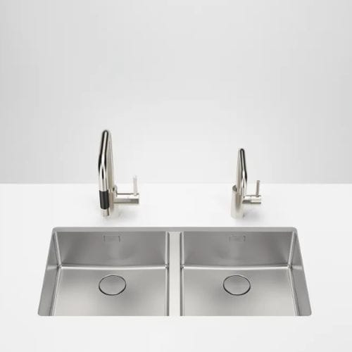 Doppelbeckenspüle - 38 240 004-86 - DORNBRACHT - ohne Abtropffläche / polierter Edelstahl / gebürsteter Edelstahl