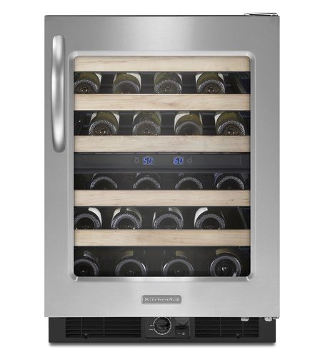 Einbau-Weinkühlschrank - KUWS24RSSS.............  - KitchenAid - Unterbau / Metall / elektrisch