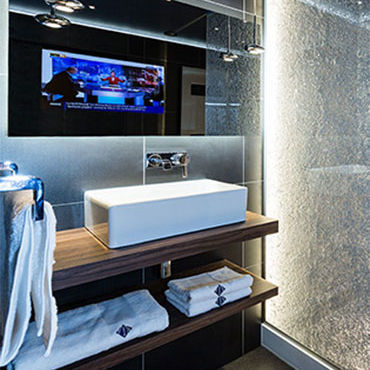 Modernes Badezimmer - DIMENSIO 120 - BAUDET SA - Metall / Polyester / für Hotels