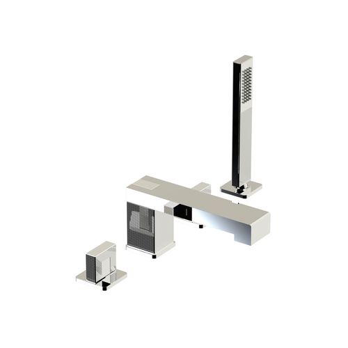 Zweigriffmischer für Dusche - 55.466 - HORUS - für Badewanne / Aufsatz / aus verchromtem Metall