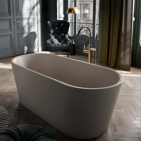Ovale Badewanne - MEISTERSTÜCK - Kaldewei - freistehend / für Wohnungen / Chrom