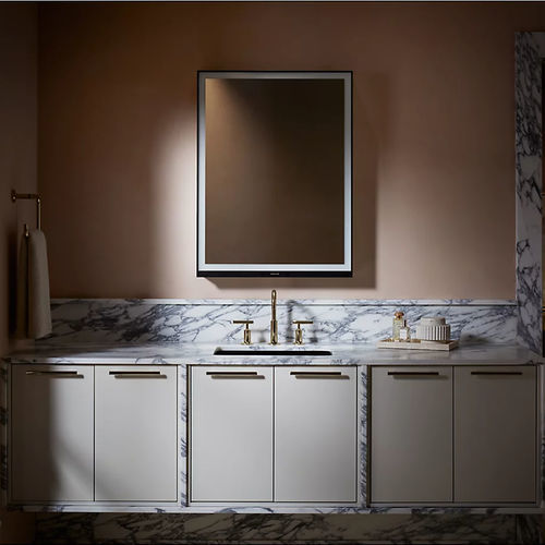 Badezimmerschrank mit Spiegel / mit integrierter Beleuchtung - Collage™ - Kohler - modern / für Privatgebrauch / Aluminium