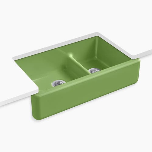Doppelbeckenspüle - WHITEHAVEN™ - Kohler - ohne Abtropffläche / Gusseisen / Unterbau