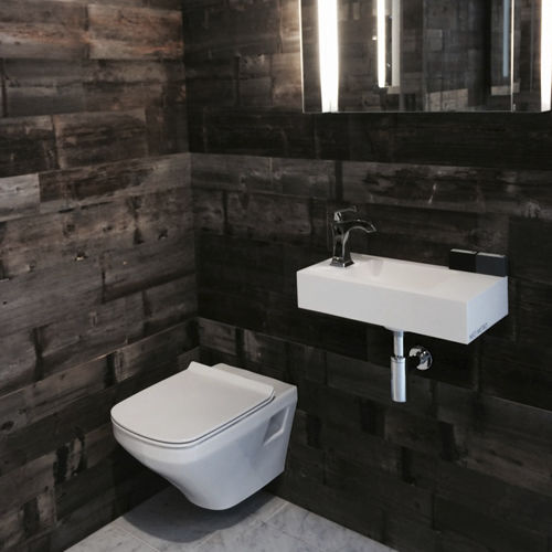 Wand-Waschbecken - SLAB : 9100 - Neo-Metro - Mineralwerkstoff / rechteckig / modern