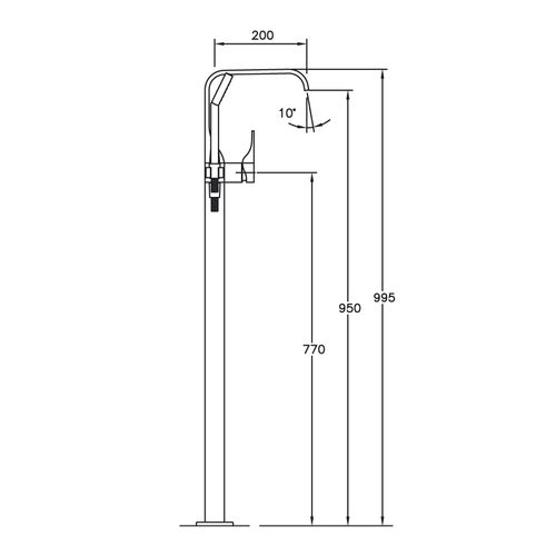 Einhebelmischer für Dusche - NP30 - ottofond - für Badewanne / bodenstehend / aus verchromtem Metall