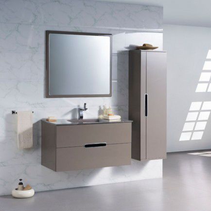 Wandhängender Waschtisch-Unterschrank - ADRIA - ottofond - MDF / modern / lackiert