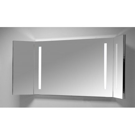 Wandmontierter Spiegel für Badezimmer - TRI900L - ottofond - modern / rechteckig / Edelstahl