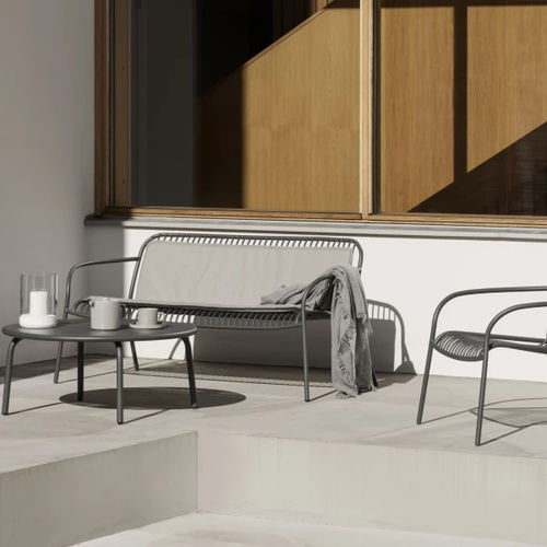 Modernes Sofa - YUA WIRE - Blomus - für Außenbereich / pulverbeschichteter Stahl / mit Armlehnen