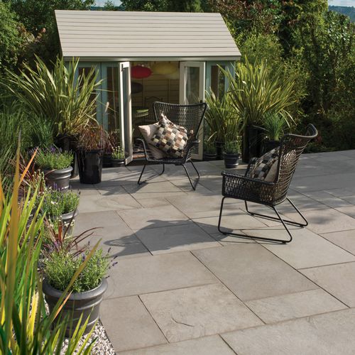Kalksteinplattenbelag - RIVERWASHED - BRADSTONE - für Garten