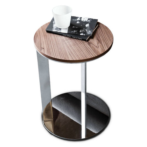 Moderner Beistelltisch - 9500 - 017 - Vibieffe - Eiche / Nussbaum / Stahl