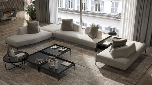 Modernes Sofa - 120_ AIR - Vibieffe - Stoff / Leder / weiß