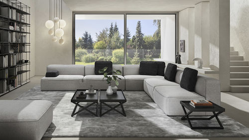 Modernes Sofa - 275_GLAM - Vibieffe - Stoff / Polyurethanschaum / Leder