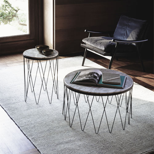 Moderner Beistelltisch - 9500 - Vibieffe - Metall / Marmor / quadratisch