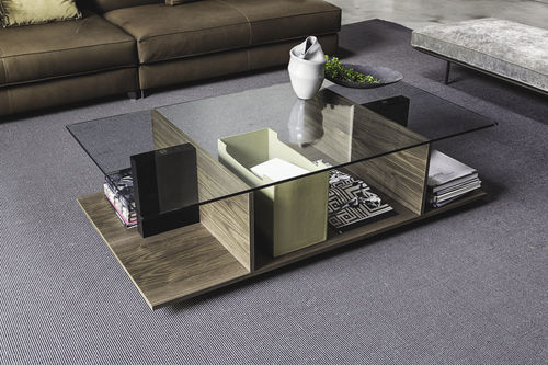 Moderner Couchtisch - 9800 ALA  - Vibieffe - Holz / Glas / rechteckig