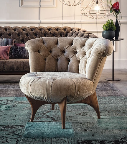Klassischer Sessel - 440 VICTOR - Vibieffe - Leder / Stoff / Holz