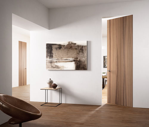 Tür für Innenbereich - EXITLYNE ZERO NOCE NATURAL TOUCH - FerreroLegno - Holz / einflügelig / ohne Verglasung