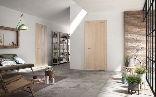Tür für Innenbereich - EXITLYNE + EXITLYNE VETRO ROVERE NATURAL TOUCH - FerreroLegno - Holz / einflügelig / ohne Verglasung