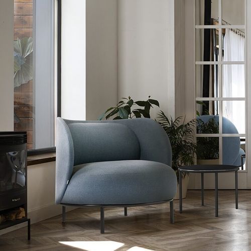 Moderner Sessel - METIZ  - TONON - Stoff / blau / für Wohnhaus