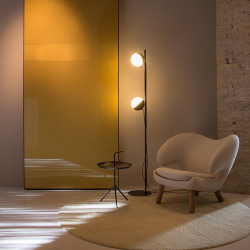 Stehleuchte - HALF - MILAN ILUMINACION - lackierter Stahl / geblasenes Glas / minimalistisches Design