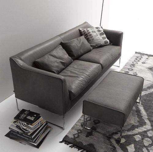 Modernes Sofa - MELL - COR - Stoff / Leder / mit Armlehnen