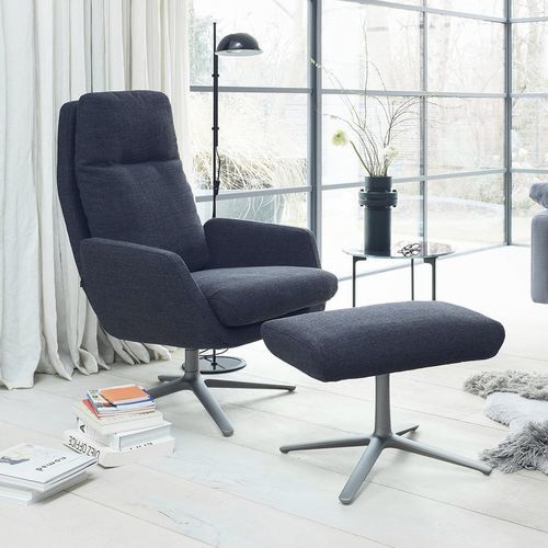 Moderner Sessel - CORDIA - COR - Stoff / Leder / mit Fußstütze