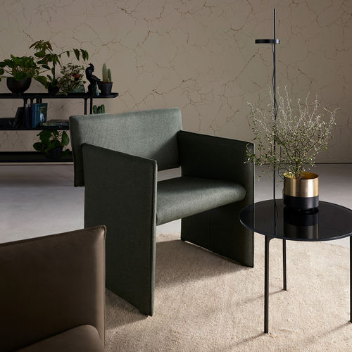 Moderner Sessel - NOTO - COR - Stoff / Leder / mit Ablage