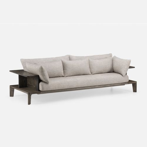 Modernes Sofa - PLATFORM - DE LA ESPADA - Stoff / Leder / mit Stauraum