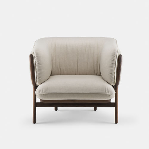 Moderner Sessel - STANLEY - DE LA ESPADA - Stoff / Leder / Eiche