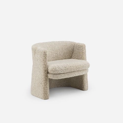Moderner Sessel - CURSA - DE LA ESPADA - Stoff / Leder / grau