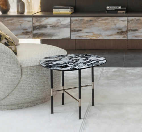 Moderner Couchtisch - JUPITER  - SICIS - lackiertes Holz / Marmor / Gestell aus Metall