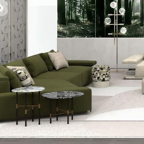 Moderner Beistelltisch - JUPITER SMALL - SICIS - lackiertes Holz / Marmor / Gestell aus Metall