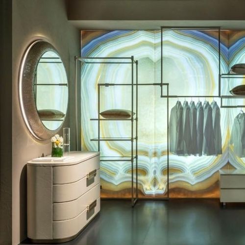 Moderne Kommode - AMIDELE  - SICIS - Metall / Leder / Glas