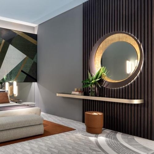 Wandmontierter Spiegel - HARPER  - SICIS - modern / rund / Holz