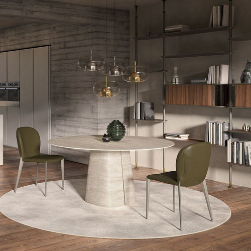 Moderner Esstisch - RADO - Cattelan Italia - Holz / Keramik / Gestell aus Keramik