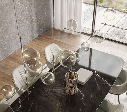 Hängelampe - BLOOM - Cattelan Italia - lackierter Stahl / gebürstetes Messing / Borosilikatglas