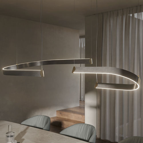 Hängelampe - BLUEBELL - Cattelan Italia - lackierter Stahl / gebürstetes Messing / modern