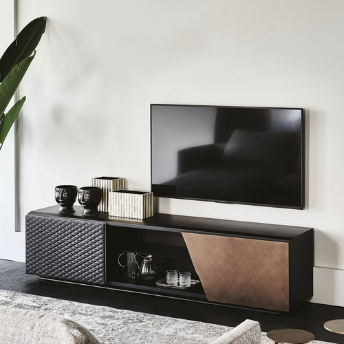 Modernes Fernsehmöbel - ASTON - Cattelan Italia - mit Regal / mit integriertem Stauraum / Stahl