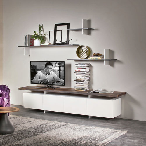 Modernes Fernsehmöbel - SENECA - Cattelan Italia - mit Regal / mit integriertem Stauraum / Massivholz