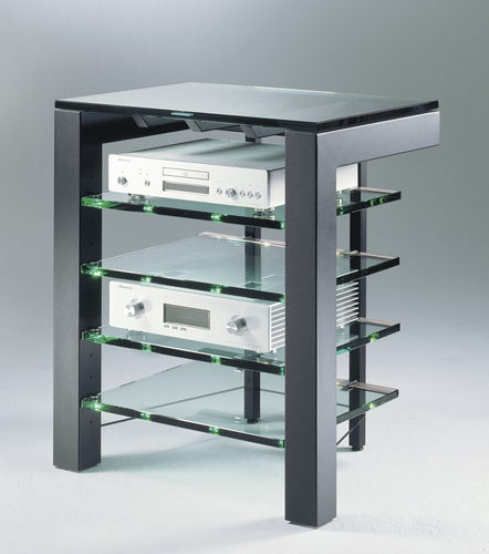 Moderner Hi-Fi Schrank - FOCUS 72 - Schroers & Schroers - Glas / pulverbeschichteter Stahl / höhenverstellbar
