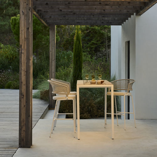 Design-Barstuhl - CTR - Tribù - für Außenbereich / Stoff / Kordel