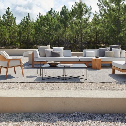 Moderner Couchtisch - NATAL ALU - Tribù - Aluminium / lackiertes Aluminium / Gestell aus Aluminium