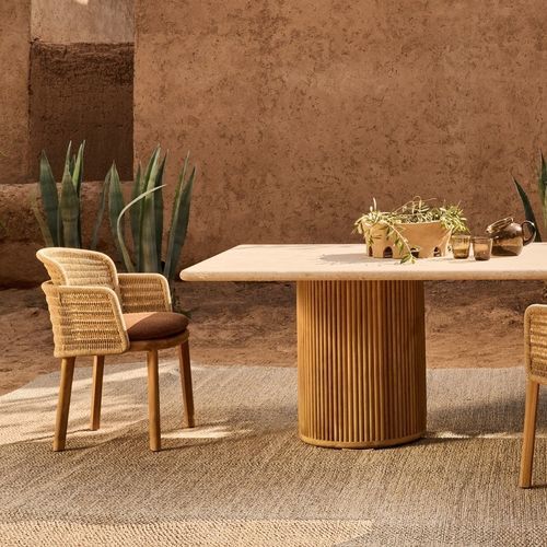 Design-Sessel - SURO - Tribù - Teakholz / Teakholz / mit abnehmbarem Kissen