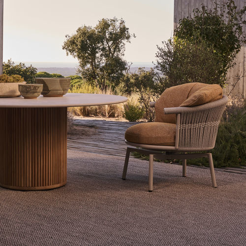 Moderner Sessel - CESTA - Tribù - Stoff / Aluminium / Kordel