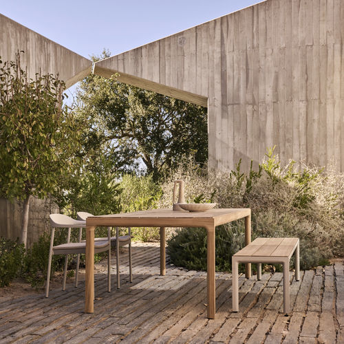 Design-Bank - ILLUM - Tribù - Aluminium / Teakholz / ohne Rückenlehne