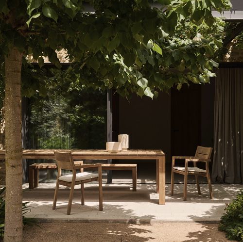 Moderner Gartenstuhl - KOS - Tribù - für Terrasse / Teakholz / Gestell aus Teakholz